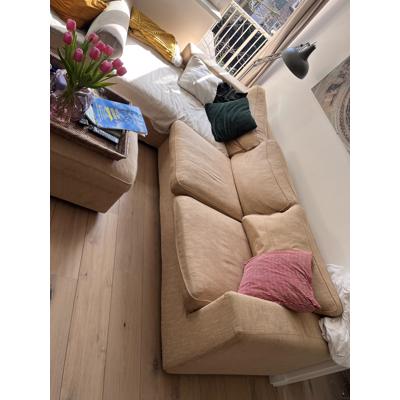 Zandkleurige hoekbank