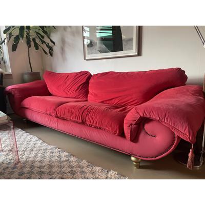 Rode velvet 3-zits bank