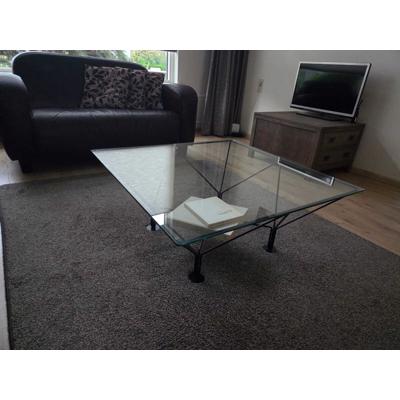 Glazen vierkante salontafel
