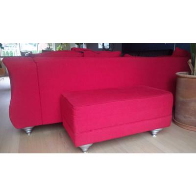 vuurrode ribcord bank en hocker