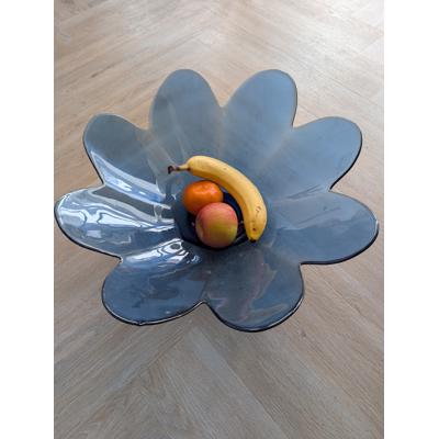 Blauwe glazen fruitschaal