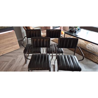 Eetkamerstoelen antraciet grijs 4x