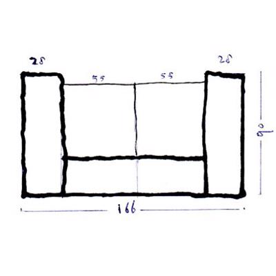 Bankstel, echt leer, praktisch in nieuwstaat