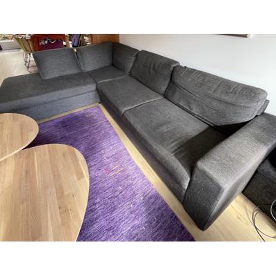 Hoekbank donkergrijs 