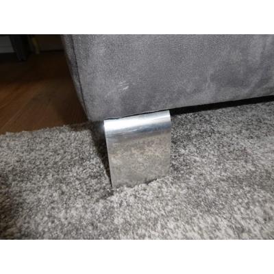 Grijze hoekbank met stoffen bekleding