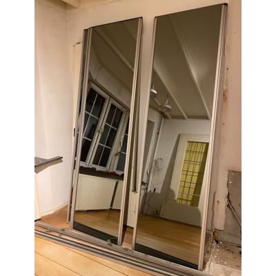 6 Schuifdeuren (spiegel) voor kastenwand