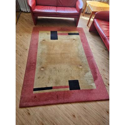 Vloerkleer rood/geel/zwart 220x160