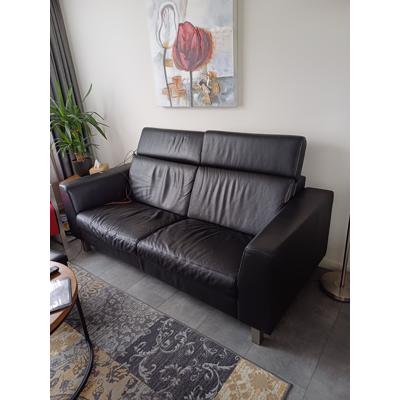 Zwart leren 2.5 zit bank