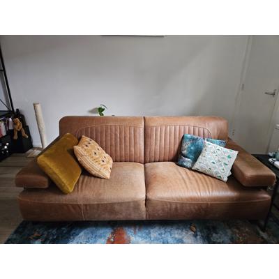 2,5 zits leren bank (cognac)