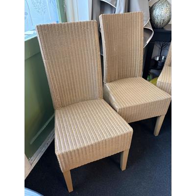 4 Lloyd loom eetkamerstoelen bruin