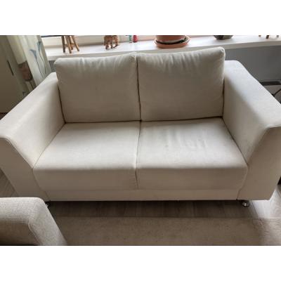 2 zits bank stof cremekleurig