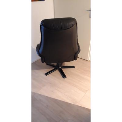 Fauteuil/stoel Leer op draaipoot