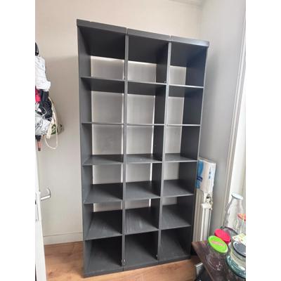3x Boekenkast/Opbergkast - Grijs - per stuk 225x38x35 cm