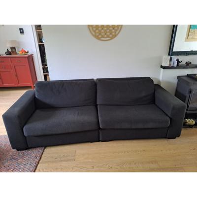 Bankstel stof, antraciet, ca. 250 cm. breed 