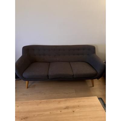 Grijze stoffen driezitter