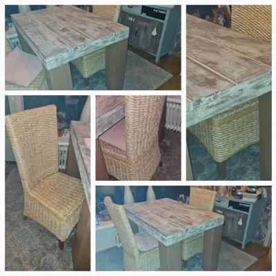 Op maat gemaakte eettafel van steigerhout.