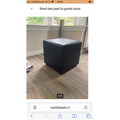 Stoel plus poef in prima staat