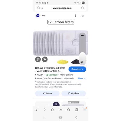 Filters voor drinkfontein