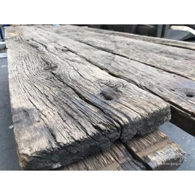 Echte oud eiken wagondelen en spoorbiels planken