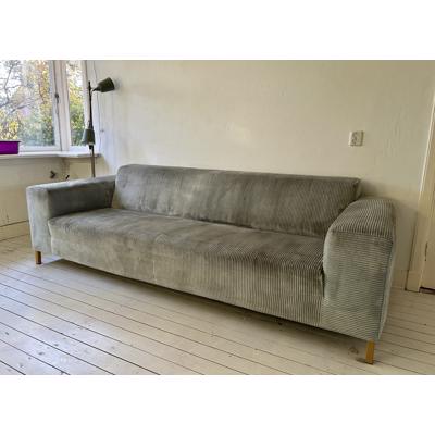 Grijs/blauwe stoffen 3 zits bank