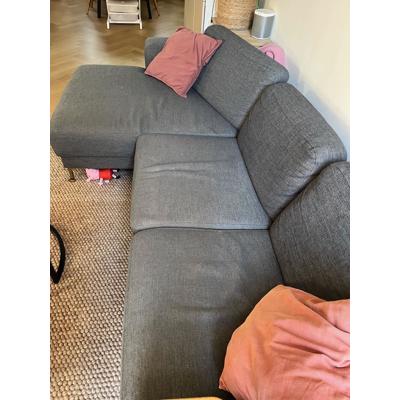 Montel bank grijs met chaise longue