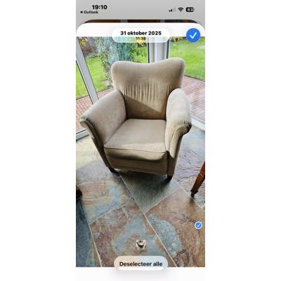 Stoffen stoel 2 stuks beige