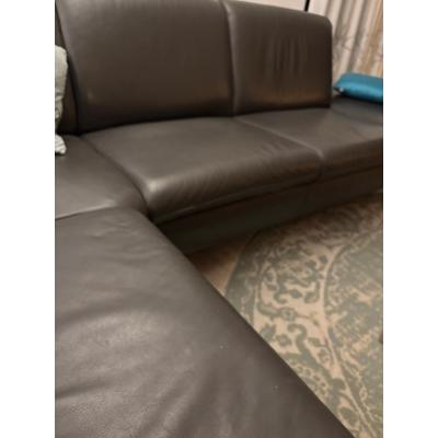 Prachtige bruin grijze design hoekbank