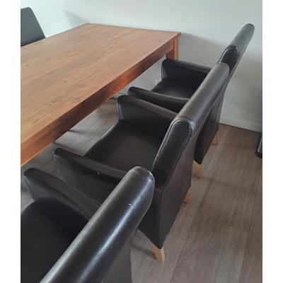 6 eetkamerstoelen (bruin leer)
