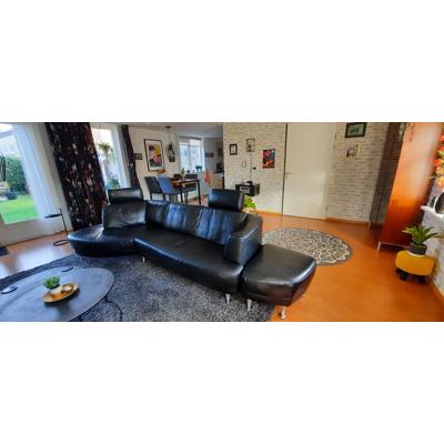 Zwart leder bank 3 zits