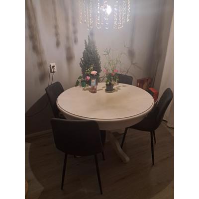 Witte ronde eettafel 130 opknapper