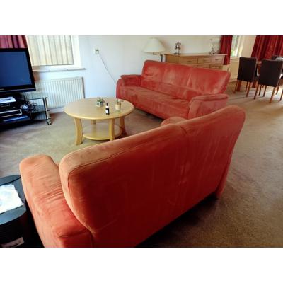 2 en/of 3 persoonsbank suedelook van stof