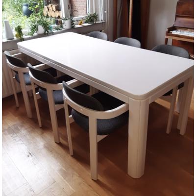 Oerdegelijke eettafel met 6 stoelen