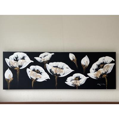 Schilderij bloemen breed
