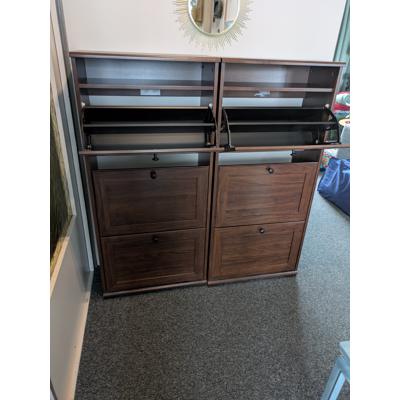 2 Donkerbruine IKEA schoenenkasten