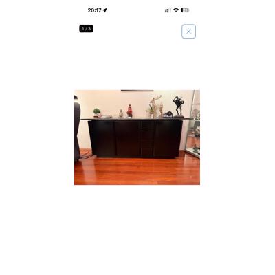 Dressoir zwart met marmeren blad 