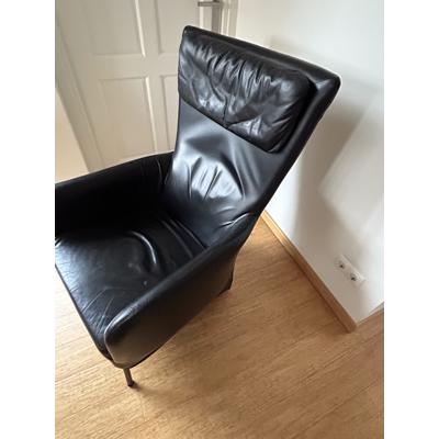 Zwart, leren fauteuil