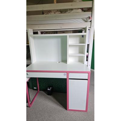 Kinderbureau wit met roze 