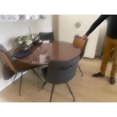 Graniet ronde tafel Bordeaux rood