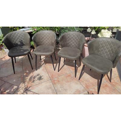 4 leuke donkergroene fauteuils