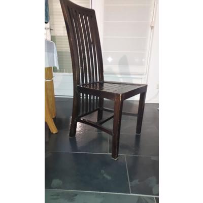 6 stuks eetkamerstoelen donker teak