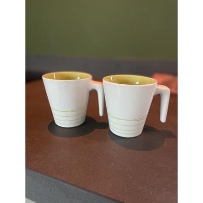 Koffie- of theemokken IKEA 9 stuks wit-groen met oor