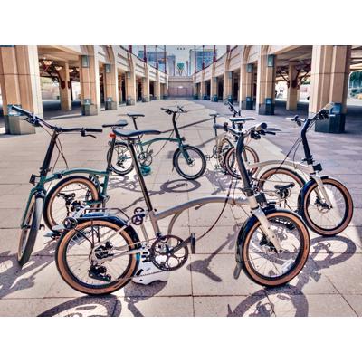 Vouwfietsen van merk Brompton plus Riese Birdy Müller 