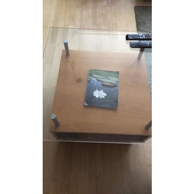 Salontafel met glasplaat en bergruimte 