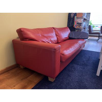 Leren Bank Rood nette staat