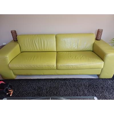 Leren bank limegroen