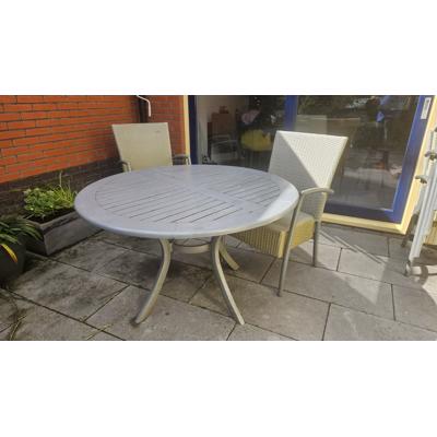 Tuinset 6 stoelen met  ronde tafel