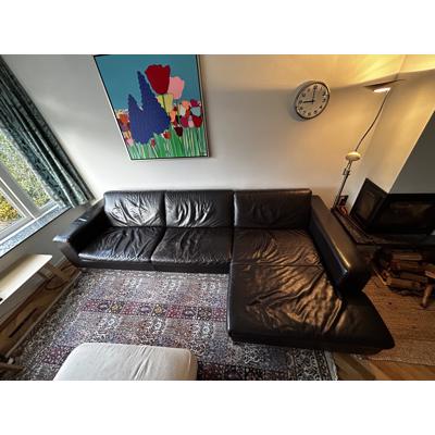 Grote bruin leren 5 zits bank