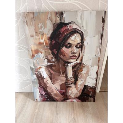 Schilderij vrouw 90x120 cm