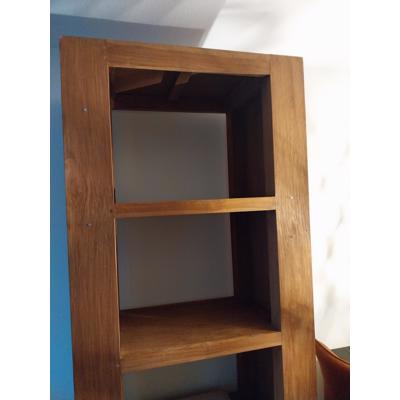 Boekenkast teakhout, open aan achterkañt
