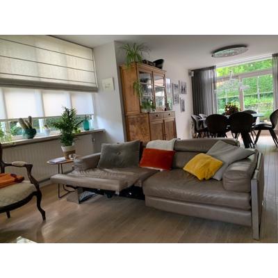 Leren Bank met 2 stoelen